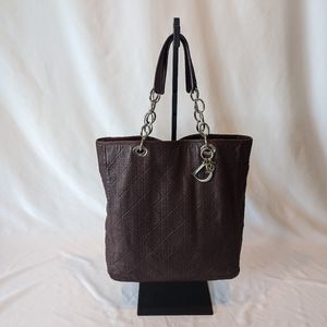 CHRISTIAN DIOR Authentic Large Lady Dior Soft Shopping Tote